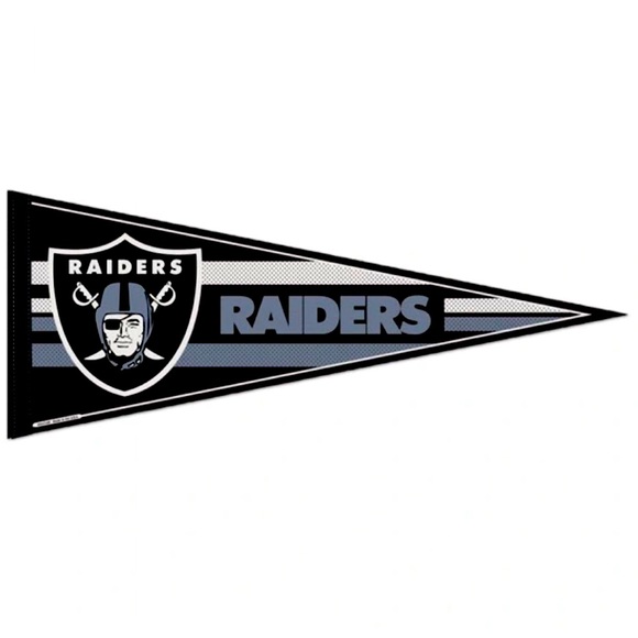 Las Vegas Raiders Mesh Bkg Classic Pennant, carded 12" x 30" - Picture 3 of 4